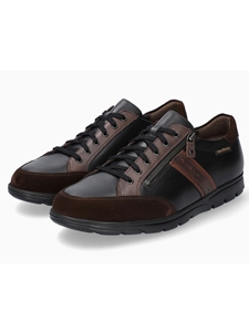 Dark Brown Leather With Suede Laces Zipper Shoe | Mephisto Causal Shoe | Sam's Tailoring Fine Men Clothing