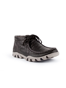Black Alligator Belly Cowhide Print Lace-Up Rogue | Ferrini USA Men's Shoes | Sam's Tailoring Fine Men Clothing