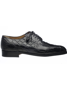 Black Genuine Belly Alligator Classic Dress Shoe | Ferrini Dress Shoes | Sam's Tailoring Fine Men Clothing