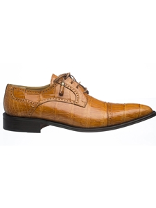 Cognac Belly Alligator Classic Mens Dress Shoe | Ferrini Dress Shoes | Sam's Tailoring Fine Men Clothing