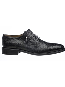Black Alligator/Ostrich Premium Leather Dress Shoe | Ferrini Dress Shoes | Sam's Tailoring Fine Men Clothing