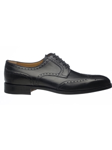 Black French Calf Leather Mens Dress Shoe | Ferrini Dress Shoes | Sam's Tailoring Fine Men Clothing