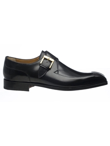 Black French Calf Single Buckle Dress Shoe | Ferrini Dress Shoes | Sam's Tailoring Fine Men Clothing