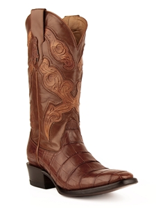 Cognac American Alligator Belly Stallion Boot | Ferrini Men's Boots | Sam's Tailoring Fine Men Clothing
