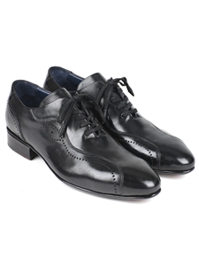 Black Hand-Painted Lace Up Causal Shoe | Paul Parkman Causal Shoes | Sam's Tailoring Fine Men Clothing