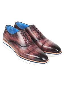 Purple Leather Men's Smart Casual Oxford Shoe | Paul Parkman Causal Shoes | Sam's Tailoring Fine Men Clothing