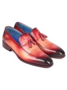 Burgundy Burnished Hand-Painted Men's Tassel Loafer | Paul Parkman Loafers | Sam's Tailoring Fine Men Clothing