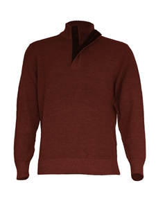 Rust & Charcoal Heather Royal Alpaca Sweater | Peru Unlimited Half-Zip Mock | Sam's Tailoring Fine Men's Clothing