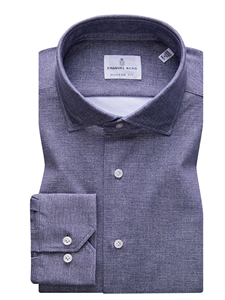 Grey Cutaway Collar Long Sleeve Byron Shirt | Emanuel Berg Shirt Collection | Sam's Tailoring Fine Men's Clothing