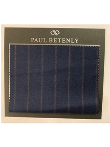Navy With Brown Stripe Custom Suit | Paul Betenly Custom Suit | Sam's Tailoring Fine Men's Clothing