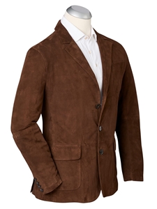 Chocolate Franklin Suede Men's Travel Jacket | Bobby Jones Pants Collection | Sams Tailoring Fine Men's Clothing