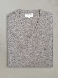 Light Grey Tribeca V-Neck Cashmere Men's Sweater | Lorenzo Uomo Sweaters Collection | Sam's Tailoring Fine Men Clothing