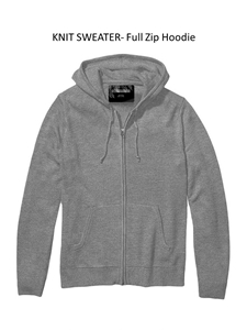 Heather Grey Knit Full Zip Sweater Hoodie  | Georg Roth Sweaters & Hoodies | Sam's Tailoring Fine Men Clothing