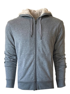 Light Grey W/Sherpa Inline Fleece Zip Hoodie  | Georg Roth Sweaters & Hoodies | Sam's Tailoring Fine Men Clothing
