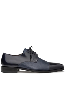Blue Soka Cap Toe Lace Up Dress Shoe | Mezlan Men's Business Shoes | Sam's Tailoring Fine Men's Clothing