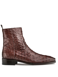 Tabac Ostrich Straight Heel Fine Zipper Men's Boot | Mezlan Men's Metro Shoes | Sam's Tailoring Fine Men's Clothing