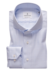 Bright Blue Wrinkle Resistant Traveller Dress Shirt | Emanuel Berg Shirts Collection | Sam's Tailoring Fine Men's Clothing