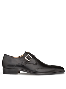 Black Wing Tip Forest Monk Strap Oxford Shoe | Mezlan Men's Monk Straps Shoes | Sam's Tailoring Fine Men's Clothing