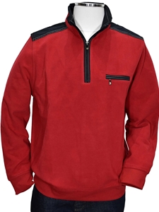 Red Garda Nautique Pullover Zip Sweater | Marcello Sport Sweaters Collection | Sam's Tailoring Fine Men's Clothing