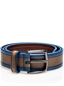 Grey Blue Calfskin Men's Belt| Jose Real Belts Collection | Sam's Tailoring Fine Men's Clothing