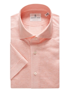 Pink Two Tone Luxe Stretch Jersey Polo Shirt | Emanuel Berg Shirts | Sam's Tailoring Fine Men Clothing