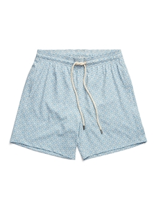 Turquoise Patterned Retro Print Swimshort | Stone Rose Shorts Collection | Sams Tailoring Fine Men Clothing
