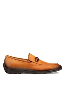 Cognac Smart Ribbon-Ornament Rubber Sole Slip On | Mezlan Men's Slip On Shoes | Sam's Tailoring Fine Men's Clothinga