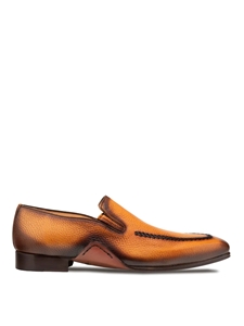 Cognac Soft Deerskin Artisan Opanka Sole Men's Loafer | Mezlan Men's Slip Ons | Sam's Tailoring Fine Men's Clothinga