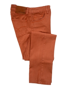 Coral Brushed Sateen Jack Fit Men Denim | Jack Of Spades Jack Fit Jeans Collection | Sam's Tailoring Fine Mens Clothing