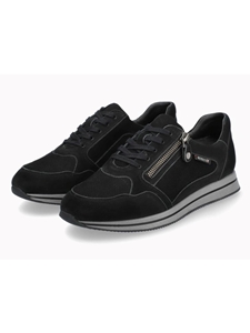 Black Leather Nubuck Detachable Insole Women Sneaker | Mephisto Women Sneakers | Sams Tailoring Fine Women's Shoes