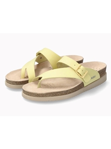 Yellow Leather Nubuck Women's Cork Sandal | Mephisto Women Cork Sandals | Sam's Tailoring Fine Women's Shoes