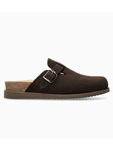 Dark Brown Sandvel Buckle Fastener Women's Sandal | Mephisto Women Cork Sandals | Sam's Tailoring Fine Women's Shoes