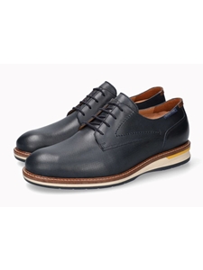 Navy Leather Smooth Shock Absorber Business Shoe | Mephisto Men's Dress Shoes Collection  | Sam's Tailoring Fine Men Clothing