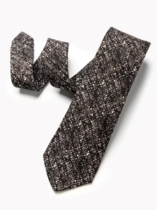 Black Textured Speckled Boucle Print Tie | Gitman Bros. Ties Collection | Sam's Tailoring Fine Men Clothing