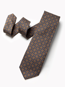 Blue Micro Medallion Pattern Men's Tie | Gitman Bros. Ties Collection | Sam's Tailoring Fine Men Clothing