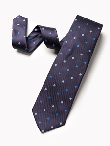 Navy Silk Polka Dots Pattern Men's Tie | Gitman Bros. Ties Collection | Sam's Tailoring Fine Men Clothing