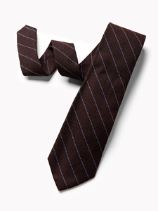 Brown Cashmere Blue Micro Stripe Men's Tie | Gitman Bros. Ties Collection | Sam's Tailoring Fine Men Clothing