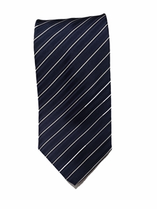 Navy With Black & White Stripe Men's XL Tie | Santostefano XL Ties | Sam's Tailoring Fine Men's Clothing