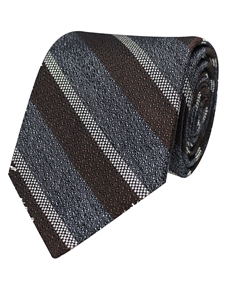 Grey Woven Stripe Silk/Cotton Men's Tie | Gitman Bros. Ties Collection | Sam's Tailoring Fine Men Clothing