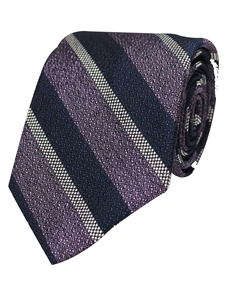Purple Woven Stripe Silk/Cotton Men's Tie | Gitman Bros. Ties Collection | Sam's Tailoring Fine Men Clothing