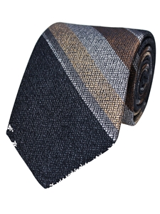 Charcoal Woven Stripe Silk Men Tie | Gitman Bros. Ties Collection | Sam's Tailoring Fine Men Clothing