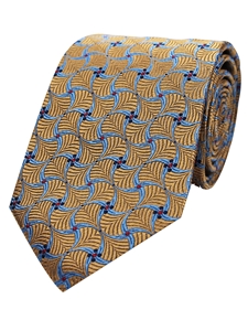 Gold Woven Neat Silk Men's Tie | Gitman Bros. Ties Collection | Sam's Tailoring Fine Men Clothing