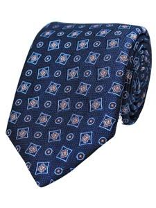 Navy Woven Neat Silk Fine Tie | Gitman Bros. Ties Collection | Sam's Tailoring Fine Men Clothing