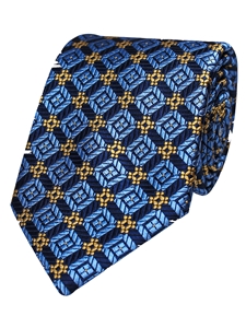 Blue Woven Neat Silk Fine Men's Tie | Gitman Bros. Ties Collection | Sam's Tailoring Fine Men Clothing