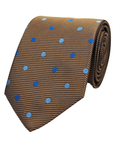 Brown Woven Dot Men's Silk Tie | Gitman Bros. Ties Collection | Sam's Tailoring Fine Men Clothing