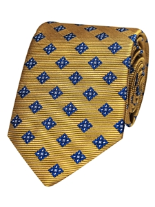 Gold Woven Neat Silk Fine Men Tie | Gitman Bros. Ties Collection | Sam's Tailoring Fine Men Clothing