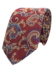 Burgundy Woven Paisley Men Tie | Gitman Bros. Ties Collection | Sam's Tailoring Fine Men Clothing