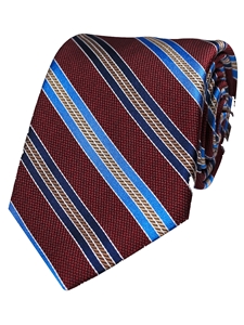 Red Woven Stripe Men's Silk Tie | Gitman Bros. Ties Collection | Sam's Tailoring Fine Men Clothing