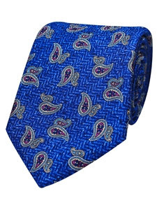 Blue Printed Neat Men's Silk Tie | Gitman Bros. Ties Collection | Sam's Tailoring Fine Men Clothing