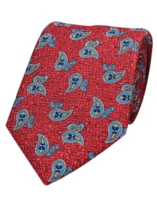 Red Printed Neat Men's Silk Tie | Gitman Bros. Ties Collection | Sam's Tailoring Fine Men Clothing